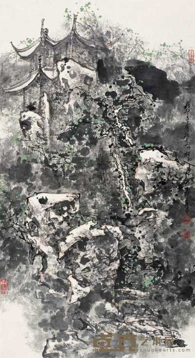 刘懋善 1987年作 姑苏狮子林 立轴 87×47cm